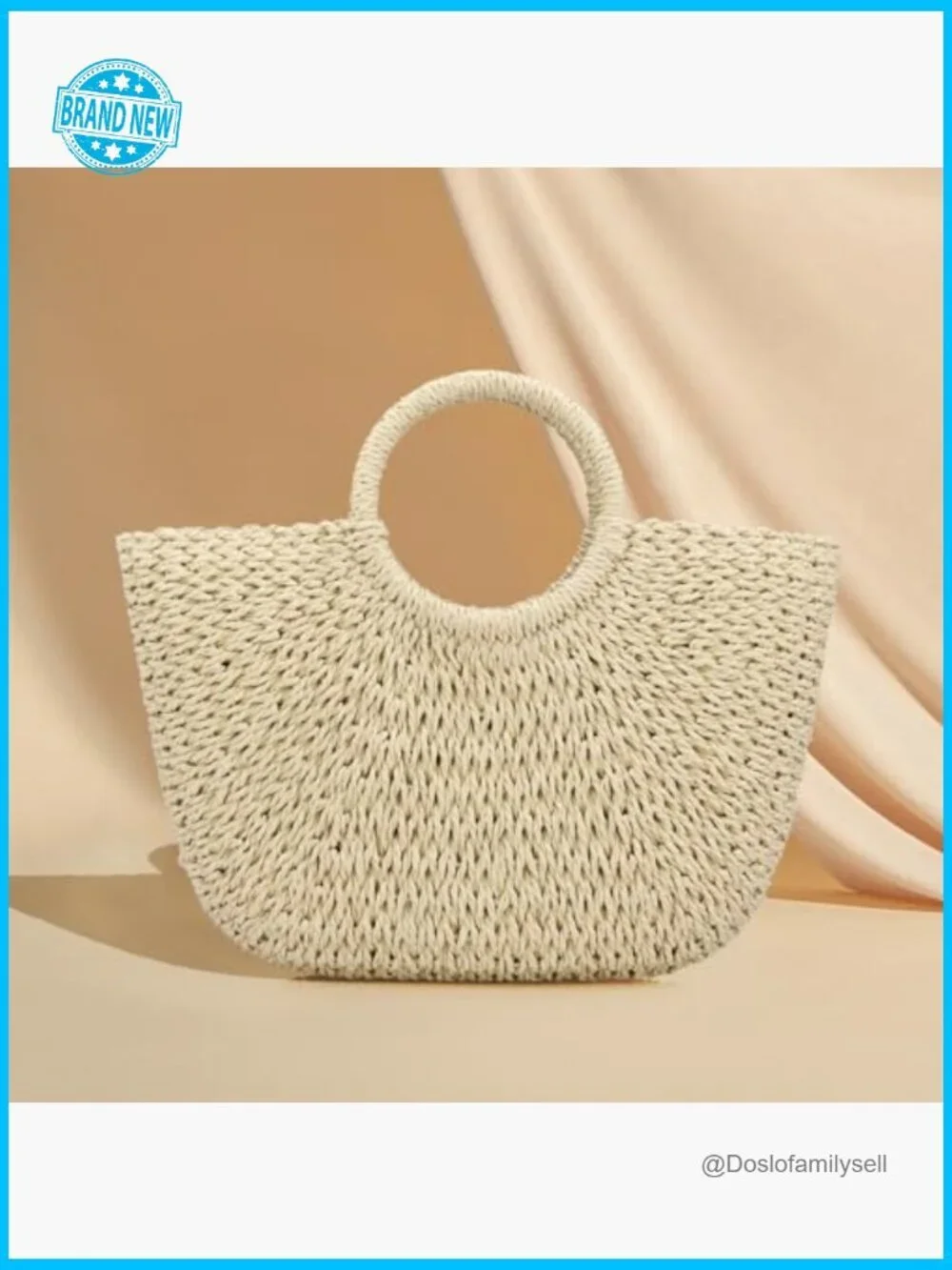 Natural Straw Handwoven Beach Hobo Tote Bag Large Capacity Travel Shoulder